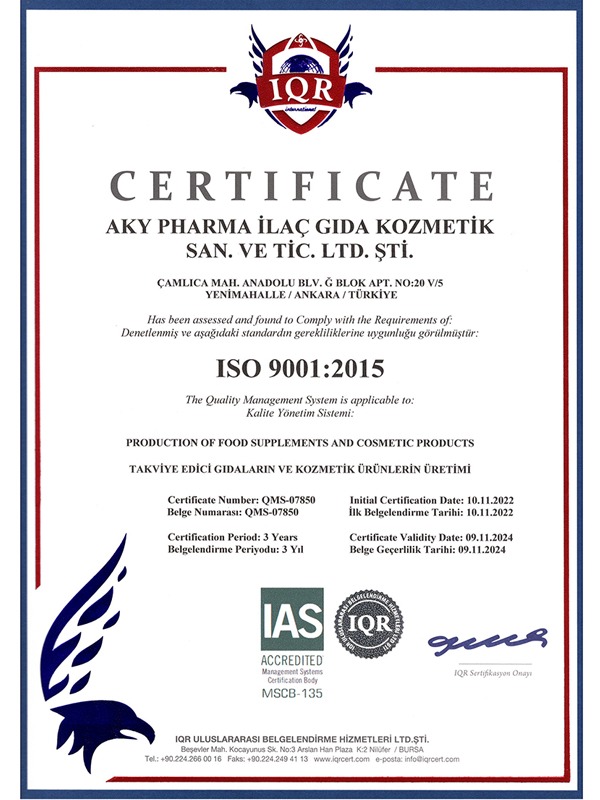 ISO 9001 Sertifikası